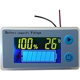 デジタル電圧計 バッテリー残量測定 温度表示機能 電圧モニター 12Vセットアップ済