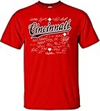MLBシンシナティレッズチーム署名付きTシャツ、3 x l、レッド