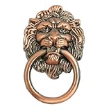 SODIAL(R)アンティークスタイルの銅のトーンメタルライオンヘッド形の引き出しプルハンドル2.5"