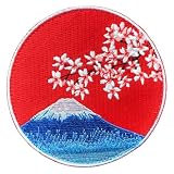ワッペン屋Dongri ベルクロワッペン マジックテープ 刺繍パッチ 富士山 桜 和風デザイン サバゲー ミリタリー A0682