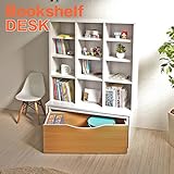 デスク付シェルフ パソコンデスク 書棚付きデスク 学習机 学習デスク 勉強机 デスク 棚 子供部屋 座卓 収納ボックス 収納ラック シェルフ ラック ナチュラル TCP333NA/WH