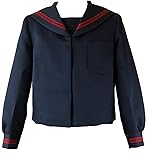 [トンボ学生服] 女子小学生 カシドス織り 赤2本ラインセーラー服 24078-89-1