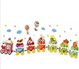 Rainbow Fox DIY動物動物園アートIcecream Train壁ステッカー壁デカール\装飾壁紙の装飾子供部屋、保育園、赤ちゃん、男の子&女の子寝室