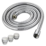 ステンレス シャワーホース 軽い しなやか 交換 簡単 よじれない タイプ うれしい アダプター 付き (c.1.5m + アダプター)
