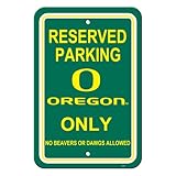 NCAA Oregon Ducksプラスチック駐車場サイン、12 x 18インチ