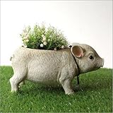プランター ガーデンオブジェ 置物 子ぶたの樹脂プランター [kkm2974]