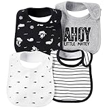 カーターズ Carter's マジックテープタイプ 男の子用モノトーンくじらさんよだれかけ4枚セット [並行輸入品]