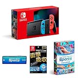 Nintendo Switch 本体 (ニンテンドースイッチ) Joy-Con(L) ネオンブルー/(R) ネオンレッド+【任天堂ライセンス商品】Nintendo Switch専用液晶保護フィルム 多機能+Nintendo Switch Sports(ニンテンドースイッチスポーツ) -Switch (【Amazon.co.jp限定】オリジナルパッチンリストバンド 同梱)