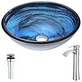 ソアーヴェシリーズdeco-glass容器シンクでサファイアWispのハーモニー蛇口でつや消しニッケル
