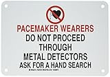 Brady 129198 Radiation and Laser Sign, Legend "Pacemaker Wearers Do Not Proceed Through Metal Detect
