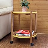 LJ ラウンドそれはプーリーダブルレイヤーの居間バンブーフラワーラックで移動することができます