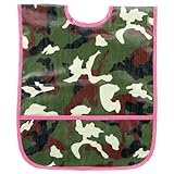 AM PM Kids! Laminated Bib, Pink Camo, Large by AM PM Kids!