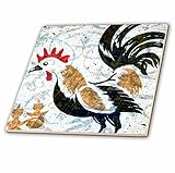キャッシー・ピーターChickens – ヴィンテージRoosterデジタルアートby Angelandspot – タイル 12-Inch-Ceramic ct_11385_4