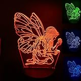 3d Butterfy WingガールズナイトライトテーブルデスクOptical Illusionランプ7色変更ライトLEDテーブルランプXmasホームLove Brithday子供キッズ装飾おもちゃ
