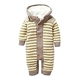 LPATTERN ロンパース ベビー服 赤ちゃん服　幼児　子供服 長袖 ボーダー柄 秋冬着 ニット 裏起毛 男女兼用