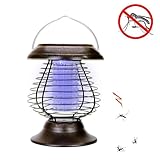 ROAJI(ロアジ) 電撃殺虫器 捕虫機 LED ソーラー 自動点灯 屋内 屋外 (ダークブラウン)