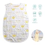 ベビー スリーパー 6重ガーゼ 天然コットン100% 寝冷え防止　寝袋 赤ちゃん 出産祝い(新生児～3歳頃向け) (2, M)