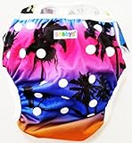 ベビーの水遊びにスイムパンツ　★赤ちゃんの水あそびに！洗って使えるので紙パンツよりとっても経済的でかわいいので大人気 (Hawaiian Multi)