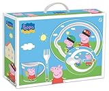 STOR 85279 Dinner Set 5 Pcs Microndabile Peppa Pig 5-Piece Melamine Tableware Set with Flat Plate, B