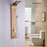 Wall Hanger Bath Shower Panel Single Handle Body Massage Jets Shower Faucet Column with Hand Shower
