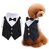 ANSIMITE 蝶ネクタイがめちゃキュート 犬　猫　服　タキシード　燕尾服　黒リボン 小型　中型　大型　サイズいろいろあります (XL, ブラック)