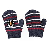 ふわもこキッズミトン手袋　働く乗り物シリーズ　ボーダー柄　ロケット　ネイビー