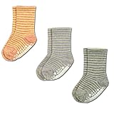ベビー・ルーズソックス3足組・日本製 9-12cm オレンジボーダー、パープルボーダー、グレーボーダー