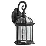 Sunset Lighting F7949-31 Outdoor Wall Sconce with Clear Beveled Glass, Black Finish [並行輸入品]