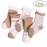 Ochine 5足組 セット ベビー用ソックス 笑顔付き キッズ かわいい靴下 厚め 秋冬 保温 洗い換え7色3サイズ 綿95％ 柔軟なくつした 出産お祝い 0~3歳