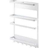 ぼん家具 マグネット式 冷蔵庫サイドラック キッチンラック ラップ収納 ペーパータオルホルダー 台所 収納 ホワイト