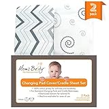 Changing Pad Cover Set - Jersey Cotton Fitted Sheets for Baby Change Pad/Table by Mom's Besty??- Uni