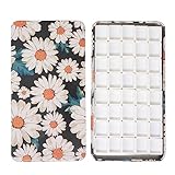 Honbay 水彩缶パレットペイントケース プラスチックハーフパン40個付き (花)