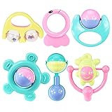 Zhaozhe赤ちゃんのガラガラ 6個セット 鈴を振る玩具 赤ちゃんのおもちゃ 新生児 知育玩具 幼児教育 聴覚に刺激