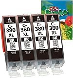 Canon (キャノン)用 BCI-380XLBK (BK/ブラック)-4本セット Bumba製互換インクカートリッジ ICチップ付き 残量表示機能付き 【１年商品保証】BCI381 BCI380 381 380 380-BK4 PIXUS TS8430 TS8330 TS8230 TS8130 TS6230 TS6130 TR9530 TR8530 TR7530