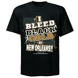 NFL新しいOrleans Saintsフットボール" I Bleedブラック&ゴールド – 新しいOrleans Go！」Tシャツ、ブラック、ミディアム