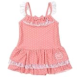 UZULAND 女の子用ドット柄ワンピース水着 sw1835 110cm ピンク