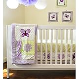 Pam Grace Creations BDNB-LAV Lavender Butterfly 10 Piece Crib Set - purple