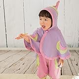 yuga☆【箱入り】「月の精のマント ラベンダー染め + バルーン・ロンパース いちご染め 70cm - 80cm 2点セット 」 オーガニックコットン100% 天然染め ベビー 服 男の子 女の子 