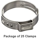 サイズ29 / 64 " ( 11.8 MM）、Oetiker無段階耳クランプ、シングル耳ホースクランプ( 25パック)