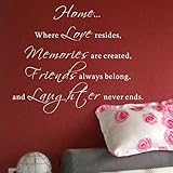 Pop Decors WL-0053-Va Inspirational Quote Wall Decal Home Where Love Resides [並行輸入品]