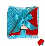 MEG Original Turquoise & Red Minky Dot Baby Blanket by MEG Original