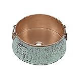 Sinkology SB310-16NU Noble Handmade Vessel Sink in Pure Solid, 16", Verde/Natural Copper [並行輸入品]