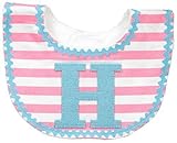 Mud Pie Baby-Girls Newborn H Girl Initial Bib, Pink, One Size by Mud Pie Baby [並行輸入品]