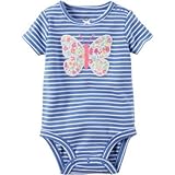 Carter's(カーターズ) ストライプバタフライボディスーツ パープル ロンパース半袖 18ヶ月【並行輸入】