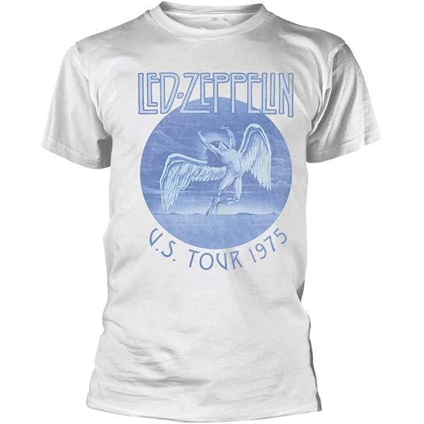 Amazon | [Led Zeppelin] T Shirt Tour 1975 ブルー Wash Band Logo