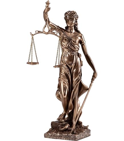 Amazon.co.jp: 上彫り裁判所のシンボルヒバ材 正義の女神像ユースティ