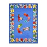 Joy Carpets Kid Essentials Early Childhood Circus Elephant Parade Rug Multicolored 5'4 x 7'8 [並行輸入品]