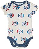 Kite 「カイト」- ボディスーツ - オーガニックコットン - 青色 - Organic Cotton - Fishy Bodysuit - Blue (6-12 M / 80 cm)