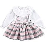 YY-Natuhi ベビー服 子供服 女の子 ワンピース ブラウン 二点セット サロペット キッズ スカート 新生児 ボディースーツ ベビー 長袖 赤ちゃん 入学式 出産祝い 七五三 ドレス チェック