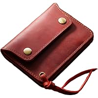 Amazon | 牛革 ミドルトラッカーウォレット (レッド) | 財布